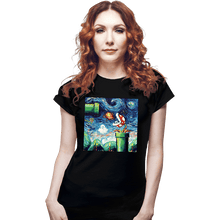 Load image into Gallery viewer, Shirts Fitted Shirts, Woman / Small / Black Van Gogh Never Leveled Up