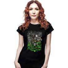 Load image into Gallery viewer, Daily_Deal_Shirts Fitted Shirts, Woman / Small / Black Wolf Knight