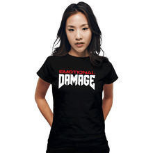 Load image into Gallery viewer, Daily_Deal_Shirts Fitted Shirts, Woman / Small / Black Emotional Damage