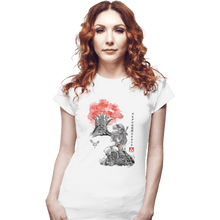Load image into Gallery viewer, Shirts Fitted Shirts, Woman / Small / White The Great Deku Sumi-e