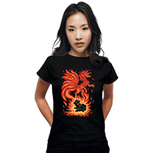 Load image into Gallery viewer, Shirts Fitted Shirts, Woman / Small / Black The Flame Tailed Fox Within