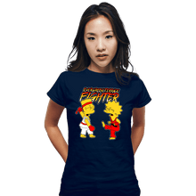 Load image into Gallery viewer, Daily_Deal_Shirts Fitted Shirts, Woman / Small / Navy Evergreen Terrace Fighter
