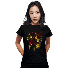 Load image into Gallery viewer, Daily_Deal_Shirts Fitted Shirts, Woman / Small / Black Queen Of Hearts