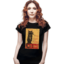 Load image into Gallery viewer, Shirts Fitted Shirts, Woman / Small / Black Chat Flerken