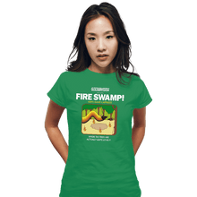 Load image into Gallery viewer, Last_Chance_Shirts Fitted Shirts, Woman / Small / Irish Green Retro Fire Swamp