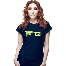 Load image into Gallery viewer, Daily_Deal_Shirts Fitted Shirts, Woman / Small / Navy PEW PEW!