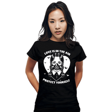 Load image into Gallery viewer, Daily_Deal_Shirts Fitted Shirts, Woman / Small / Black Love Is In The Air