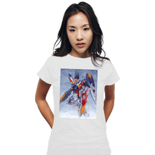 Load image into Gallery viewer, Daily_Deal_Shirts Fitted Shirts, Woman / Small / White Wing Zero Watercolor
