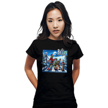 Load image into Gallery viewer, Daily_Deal_Shirts Fitted Shirts, Woman / Small / Black The Jingle Bells Holiday Road