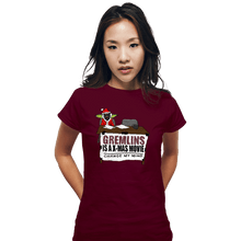 Load image into Gallery viewer, Shirts Fitted Shirts, Woman / Small / Maroon Gremlins Is A Christmas Movie