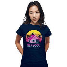 Load image into Gallery viewer, Shirts Fitted Shirts, Woman / Small / Navy Retro Kame House