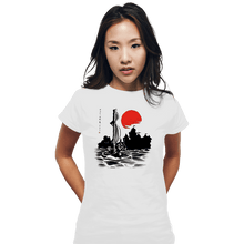 Load image into Gallery viewer, Shirts Fitted Shirts, Woman / Small / White Red Sun Hero