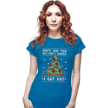 Load image into Gallery viewer, Shirts Fitted Shirts, Woman / Small / Sapphire Fatty Christmas