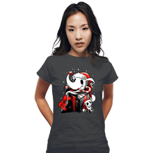 Load image into Gallery viewer, Daily_Deal_Shirts Fitted Shirts, Woman / Small / Charcoal Christmas Ghost Dog