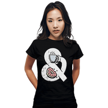 Load image into Gallery viewer, Shirts Fitted Shirts, Woman / Small / Black Coffee and Donuts