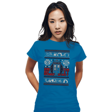 Load image into Gallery viewer, Shirts Fitted Shirts, Woman / Small / Sapphire Timey Wimey Christmas