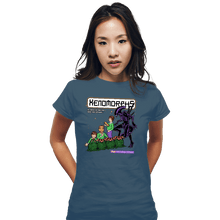 Load image into Gallery viewer, Shirts Fitted Shirts, Woman / Small / Indigo Blue Xenomorphs Book