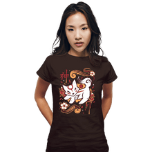 Load image into Gallery viewer, Last_Chance_Shirts Fitted Shirts, Woman / Small / Black Floral Wolf Spirit