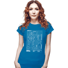 Load image into Gallery viewer, Shirts Fitted Shirts, Woman / Small / Sapphire RX-78-2 Blueprint