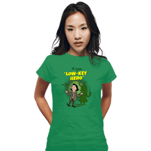 Load image into Gallery viewer, Secret_Shirts Fitted Shirts, Woman / Small / Irish Green Low-Key Hero
