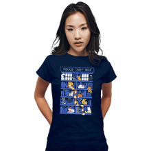 Load image into Gallery viewer, Shirts Fitted Shirts, Woman / Small / Navy Library Box Who