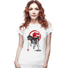 Load image into Gallery viewer, Secret_Shirts Fitted Shirts, Woman / Small / White Velociraptor Sumi-E