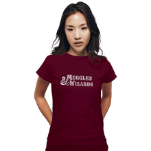 Load image into Gallery viewer, Secret_Shirts Fitted Shirts, Woman / Small / Maroon Muggles And Wizards