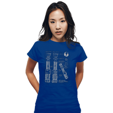Load image into Gallery viewer, Daily_Deal_Shirts Fitted Shirts, Woman / Small / Royal Blue Lightside Schematics