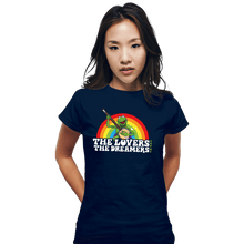 Load image into Gallery viewer, Daily_Deal_Shirts Fitted Shirts, Woman / Small / Navy Rainbow Connection