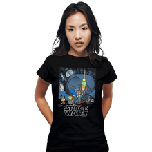 Load image into Gallery viewer, Shirts Fitted Shirts, Woman / Small / Black Space Wars