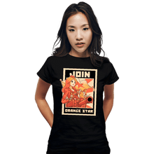 Load image into Gallery viewer, Shirts Fitted Shirts, Woman / Small / Black Orange Star Army