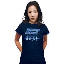 Load image into Gallery viewer, Shirts Fitted Shirts, Woman / Small / Navy Running Man ICS Legends
