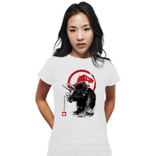 Load image into Gallery viewer, Shirts Fitted Shirts, Woman / Small / White TRICERATOPS SUMI-E halftones