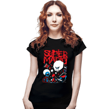 Load image into Gallery viewer, Daily_Deal_Shirts Fitted Shirts, Woman / Small / Black Haunted House