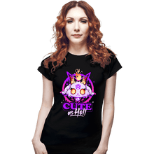 Load image into Gallery viewer, Daily_Deal_Shirts Fitted Shirts, Woman / Small / Black Cute As Hell Tee