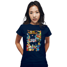 Load image into Gallery viewer, Shirts Fitted Shirts, Woman / Small / Navy Digital Friends