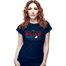 Load image into Gallery viewer, Shirts Fitted Shirts, Woman / Small / Navy Vote Killer Rabbit