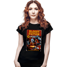Load image into Gallery viewer, Daily_Deal_Shirts Fitted Shirts, Woman / Small / Black Bloody Fiction