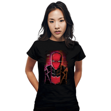 Load image into Gallery viewer, Daily_Deal_Shirts Fitted Shirts, Woman / Small / Black Glitch Red Hood
