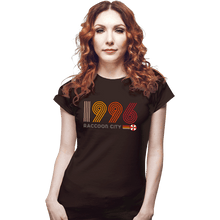 Load image into Gallery viewer, Daily_Deal_Shirts Fitted Shirts, Woman / Small / Black Raccoon City 1996