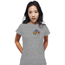 Load image into Gallery viewer, Shirts Fitted Shirts, Woman / Small / Sports Grey Kawaii Pocket