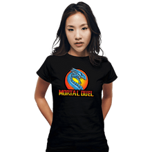 Load image into Gallery viewer, Daily_Deal_Shirts Fitted Shirts, Woman / Small / Black Mortal Duel