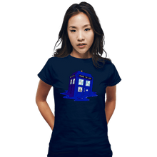 Load image into Gallery viewer, Daily_Deal_Shirts Fitted Shirts, Woman / Small / Navy Melting Tardis