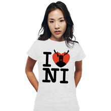 Load image into Gallery viewer, Shirts Fitted Shirts, Woman / Small / White I Love Ni