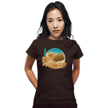Load image into Gallery viewer, Daily_Deal_Shirts Fitted Shirts, Woman / Small / Black The Great Wave off Arrakis