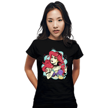 Load image into Gallery viewer, Daily_Deal_Shirts Fitted Shirts, Woman / Small / Black Down Where It's Wetter