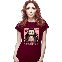 Load image into Gallery viewer, Shirts Fitted Shirts, Woman / Small / Maroon Nezuko