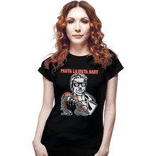 Load image into Gallery viewer, Shirts Fitted Shirts, Woman / Small / Black Pasta La Vista