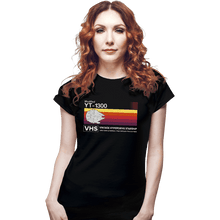 Load image into Gallery viewer, Daily_Deal_Shirts Fitted Shirts, Woman / Small / Black Vintage Hyperdrive Starship