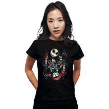 Load image into Gallery viewer, Daily_Deal_Shirts Fitted Shirts, Woman / Small / Black Jack & Sally Card